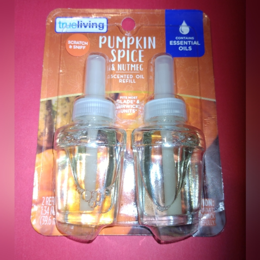 True Living Pumpkin Spice & Nutmeg Scented Oil Refills 2ct